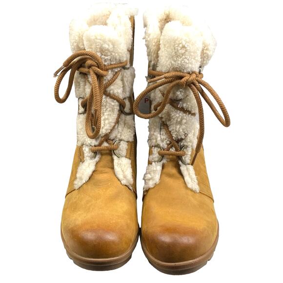 Sorel Women’s Joan Of Arctic Wedge II Brown Shearling Boots Size US 11 - Picture 7 of 10
